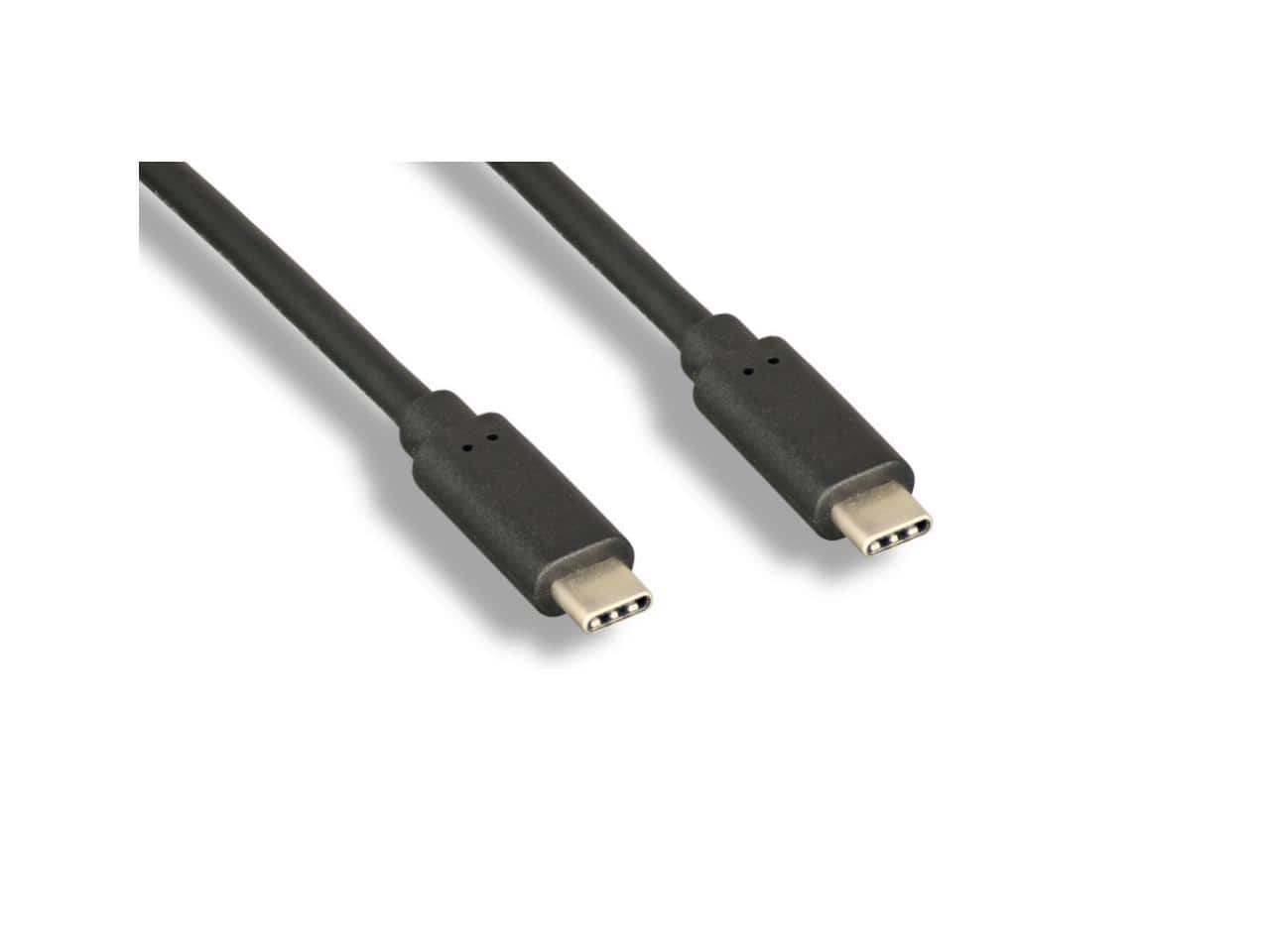 Nippon Labs - 6" USB 3.2 Gen 2x1 Type-C Male to Male Cable, 10G, 20V, 3A, 60W, PD Fast Charging, Black