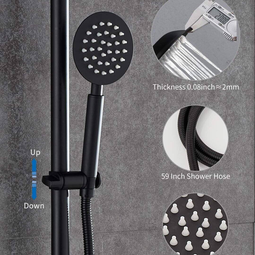 F - m a  
Thickness 0.08 inch ~ 2 mm  
Up 59 Inch Shower Hose Down