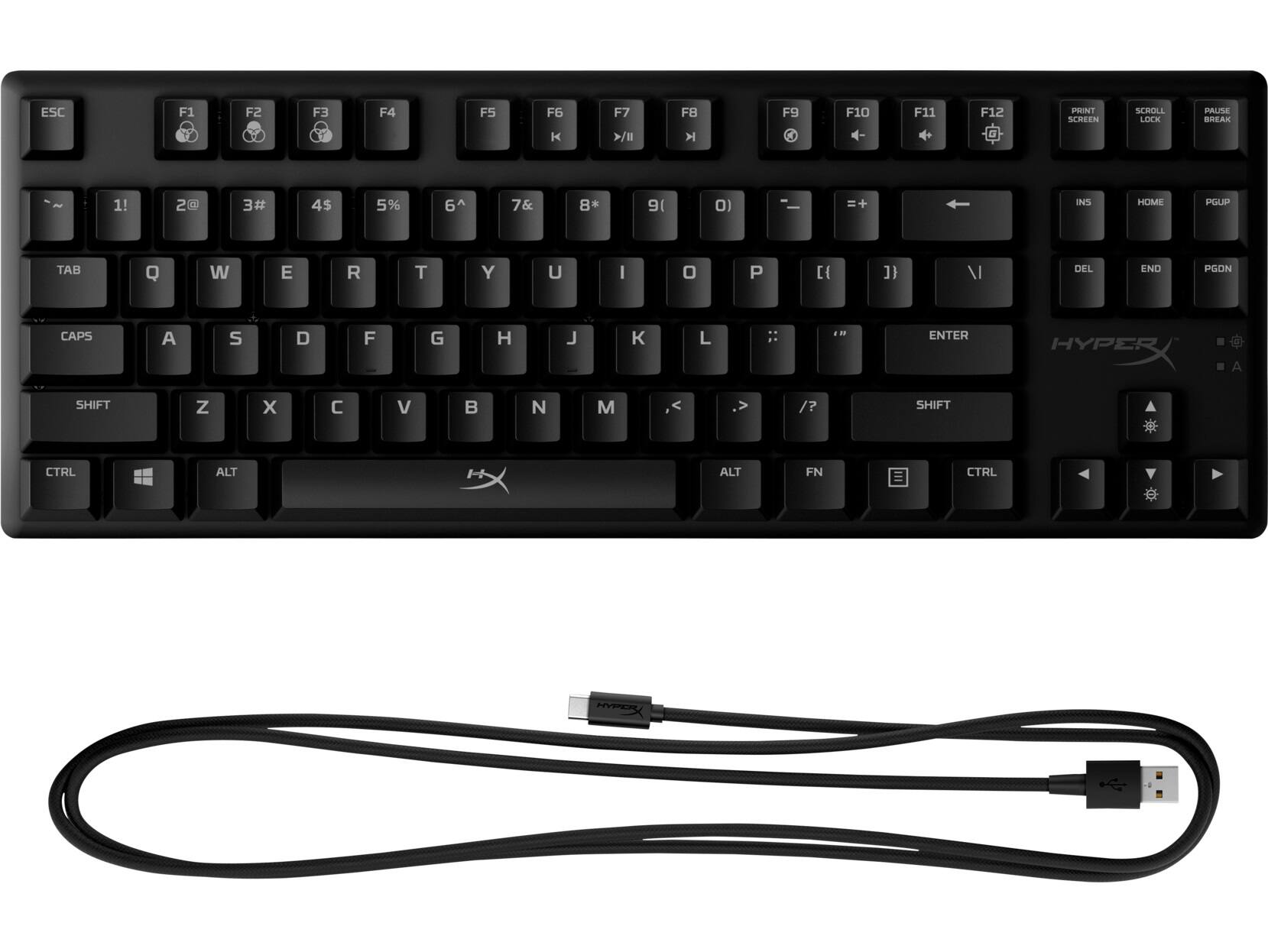 Alt View 13. HyperX - Alloy Origins Core TKL Wired Mechanical Linear Red Switch Gaming Keyboard with RGB Back Lighting - Black.