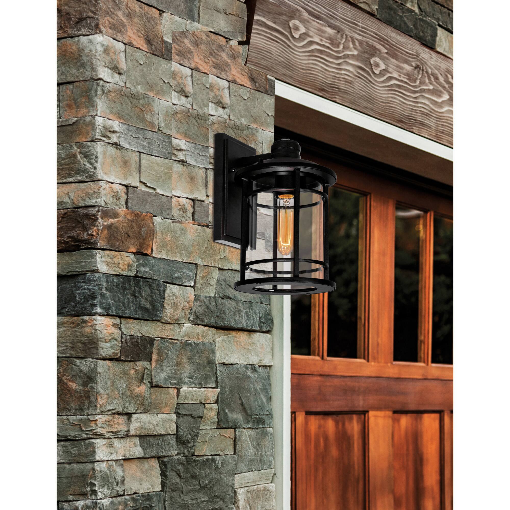 Alt View 3. CWI Lighting - Belmont 1 Light Outdoor Black Wall Lantern - Black.