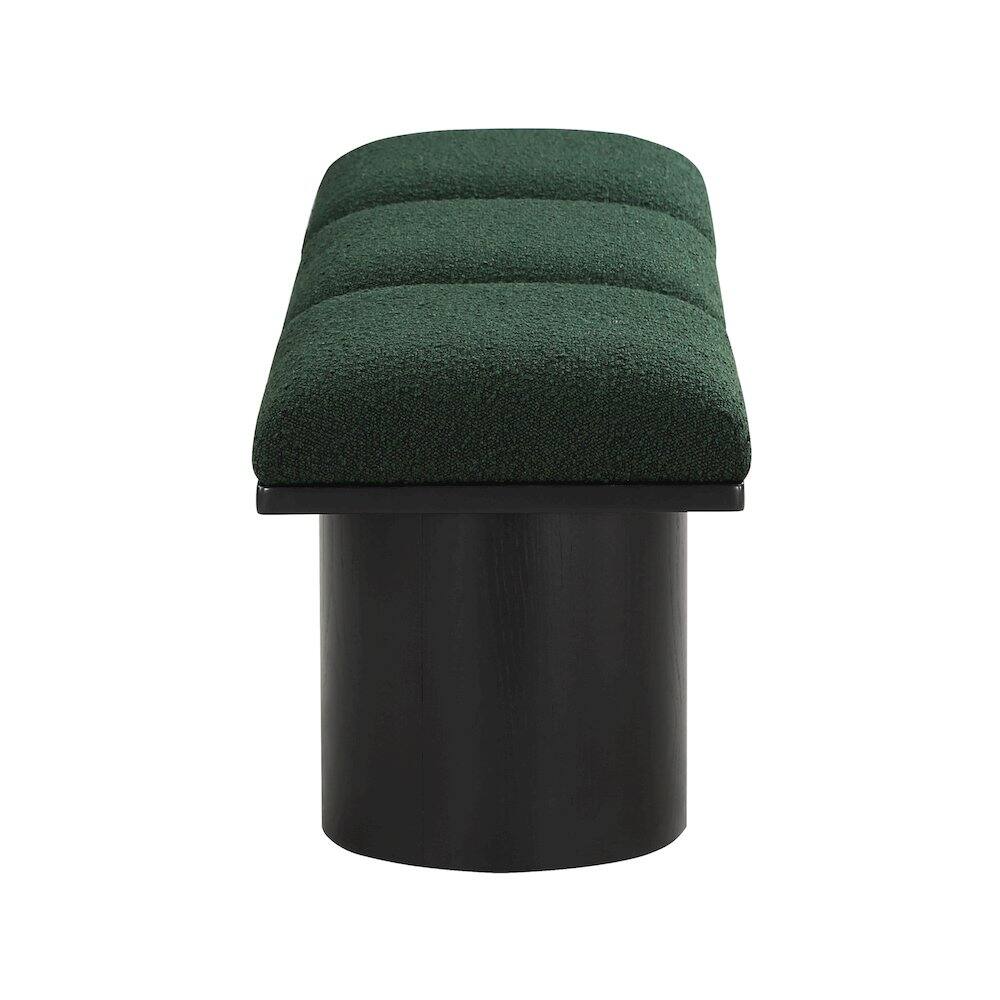 Left. Meridian Furniture - Pavilion Green Boucle Fabric Bench - Green Boucle Fabric.