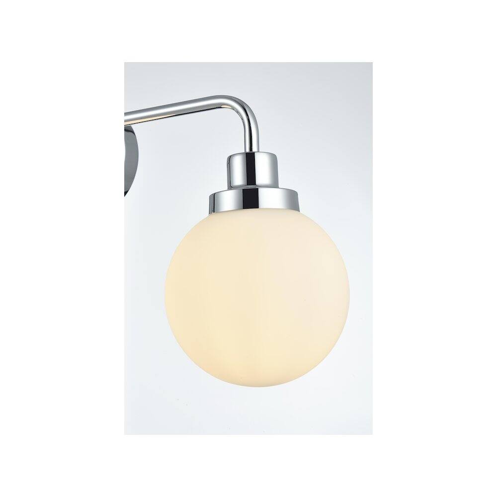 Alt View 2. Living District - Hanson 19 inch Wall Sconce in Chrome - Chrome And Opal White.