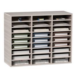 Glintex - 27 Compartments Wood Literature Organizer with Adjustable Shelves for Home Office File Document Storage