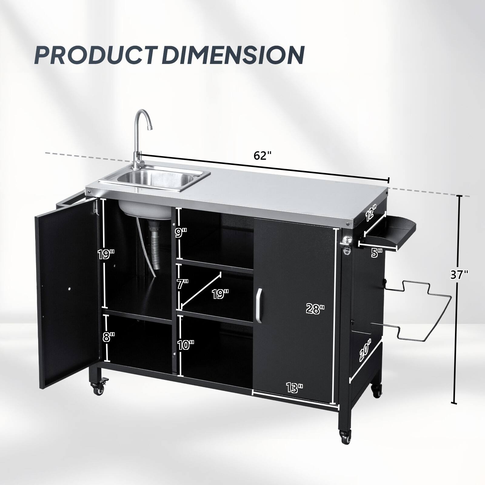 PRODUCT DIMENSION

62"
19"
9"
5"
8"
7" 10"
19"
28" 13"
37"
