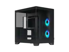 Front. Fractal Design - Fractal Design Pop 2 Vision Black RGB - Dual-Chamber Case with Glass Panels, 4 RGB Fans, Spacious E-ATX/ATX/mATX/ITX - Black.