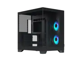 Fractal Design - Pop 2 Vision Black RGB - Dual-Chamber Case with Glass Panels, 4 RGB Fans, Spacious E-ATX/ATX/mATX/ITX - Black