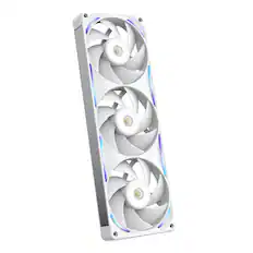 Front. NZXT - NZXT-F360X Performance Fan - 360mm Single-Frame Case Fan w/ 3 x 120mm PWM RGB Computer Case Fans with LCP Frame & Blades - White.