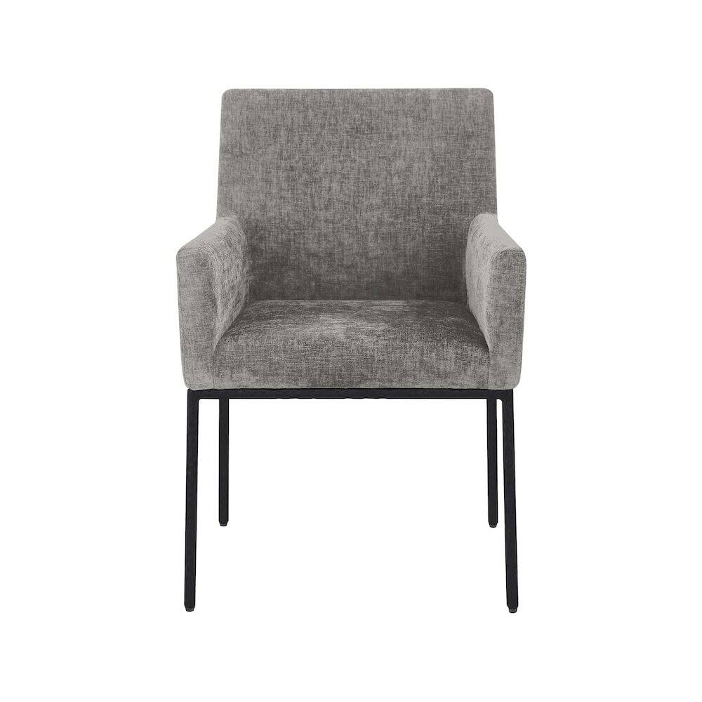 Alt View 2. Meridian Furniture - Reeves Grey Chenille Fabric Dining Chair, Set of 2 - Grey.