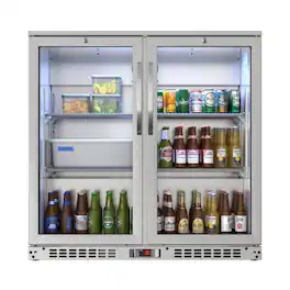 Koolmore - 35 in. Two-Door Back Bar Refrigerator - 7.4 Cu Ft. BC-2DSW-SS - Stainless Steel