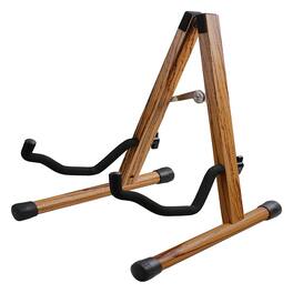 5 CORE - Guitar Stand Wooden A Frame w Soft Foam Arm Rubber Pad for Acoustic Electric Bass Ukulele - Wood