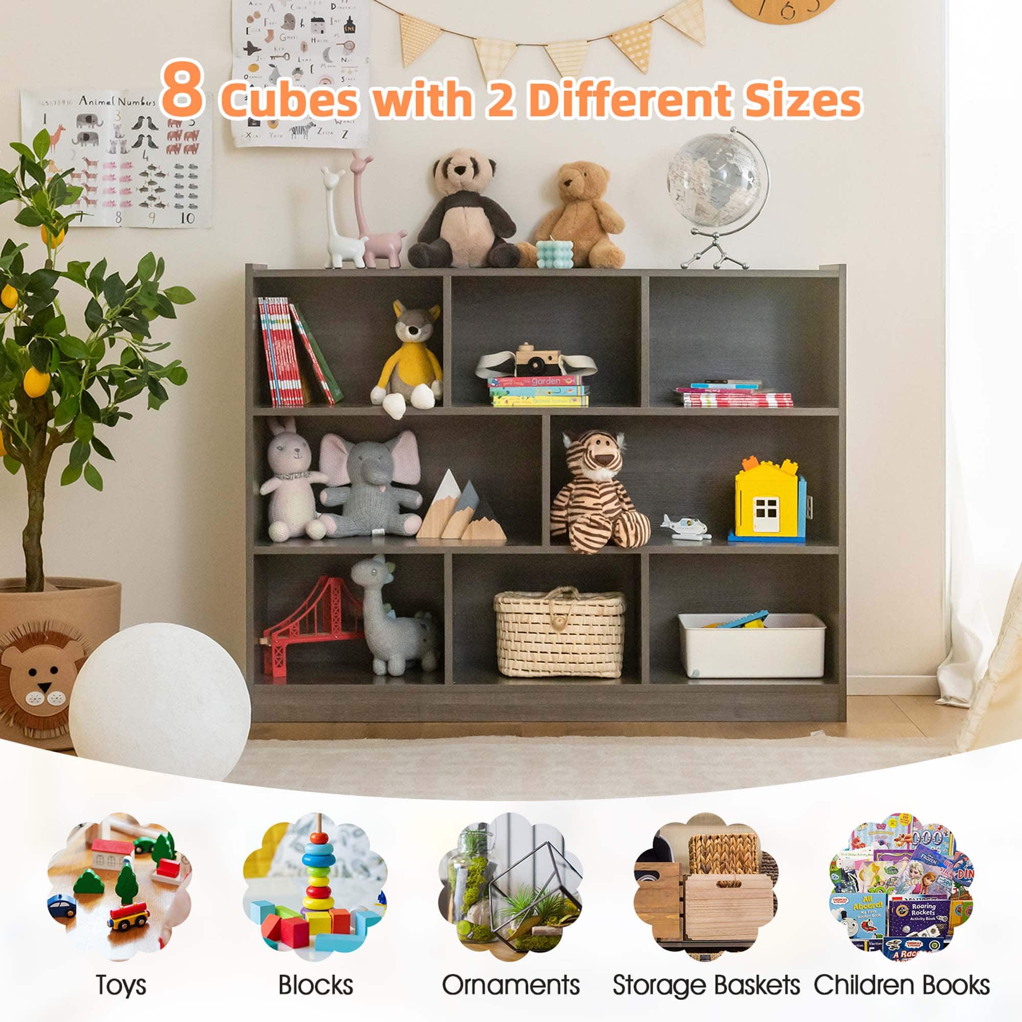 8 Cubes with 2 Different Sizes (N 0 ON 6N 10 5 - DO 100 Ve DIS Adoer soeing 5 sades : -. Toys Blocks Ornaments Storage Baskets Children Books