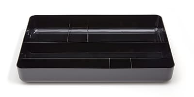 Front. TRU RED - TRU RED™ 7-Compartment Plastic Drawer Organizer, Black (TR55351) - Black.