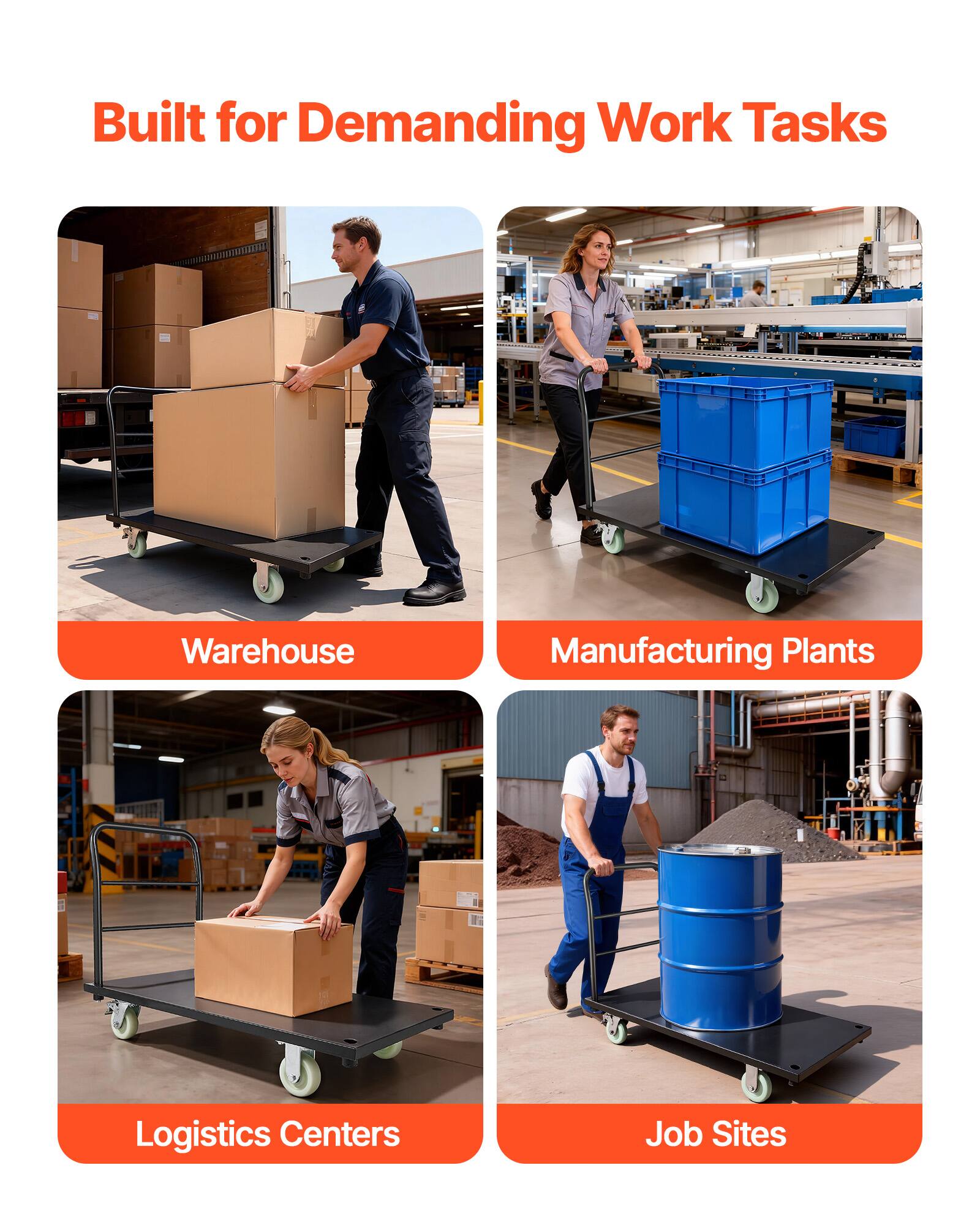 Built for Demanding Work Tasks

- Warehouse
- Manufacturing Plants
- Logistics Centers
- Job Sites