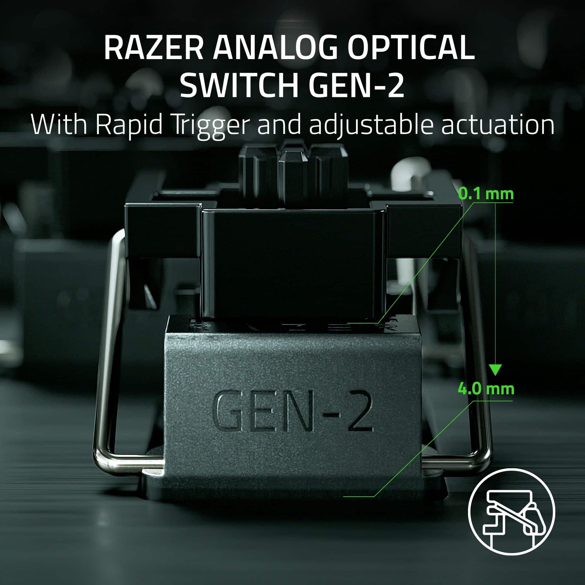 RAZER ANALOG OPTICAL SWITCH GEN-2 With Rapid Trigger and adjustable actuation 0.1 mm GEN-2 4.0 mm
