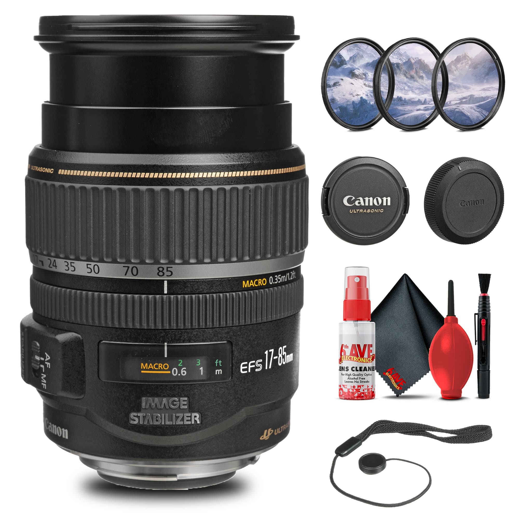 Canon - EF-S 17-85mm f/4-5.6 IS USM Lens w Filter kit + Cleaning Kit + More (International Version)