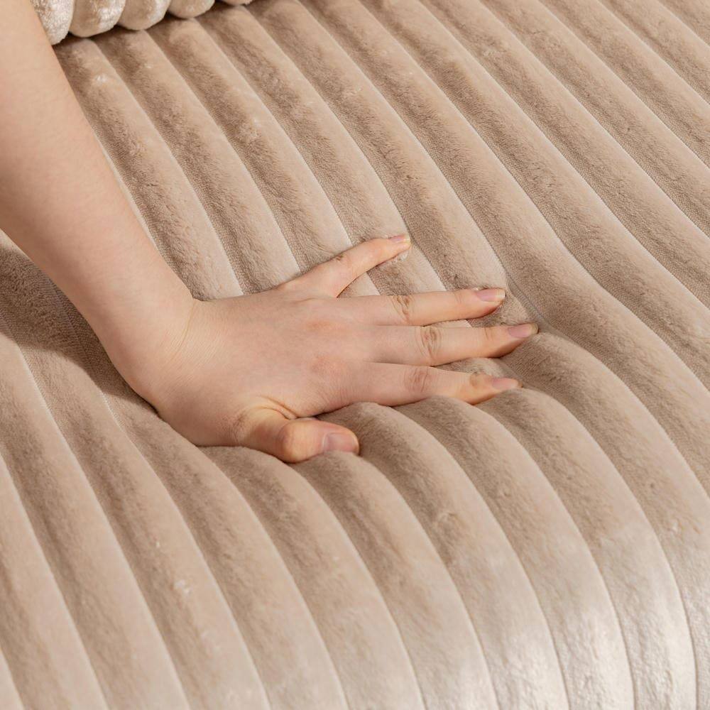 Alt View 8. Kadyn - Oversized All-Foam Lounge Chair with Ottoman, Modular Corduroy, No-Tool Assembly, Beige - Beige.