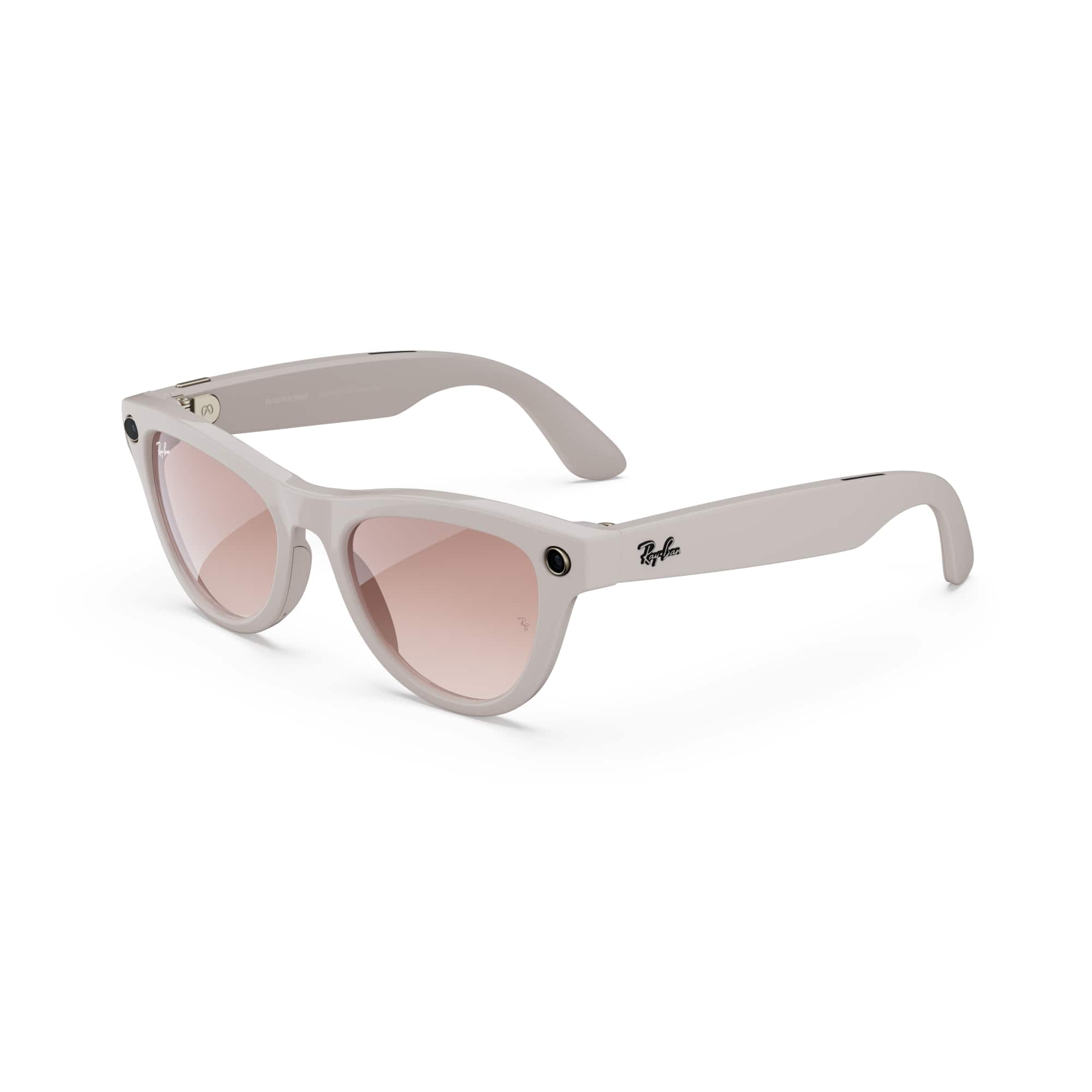 Ray-Ban Meta - Skyler Smart Glasses with Meta AI, Audio, Photo, Video Compatibility - Pink Lenses - Shiny Chalky Gray