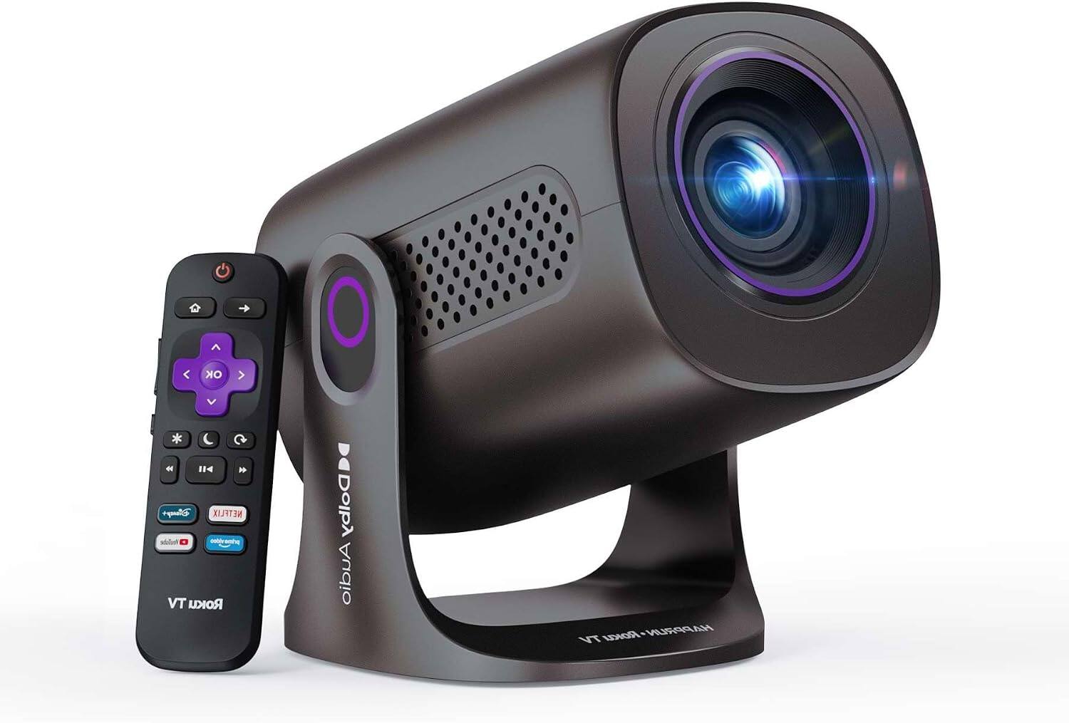 Happrun - Portable Mini Smart Projector with WiFi and Bluetooth, Dolby Audio, Auto Keystone and 240° Adjustable Stand for Indoor & price history on PriceWatchPro