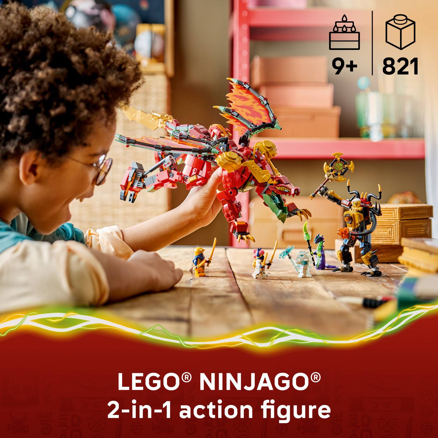 9+ 821 LEGO NINJAGO 2-in-1 action figure