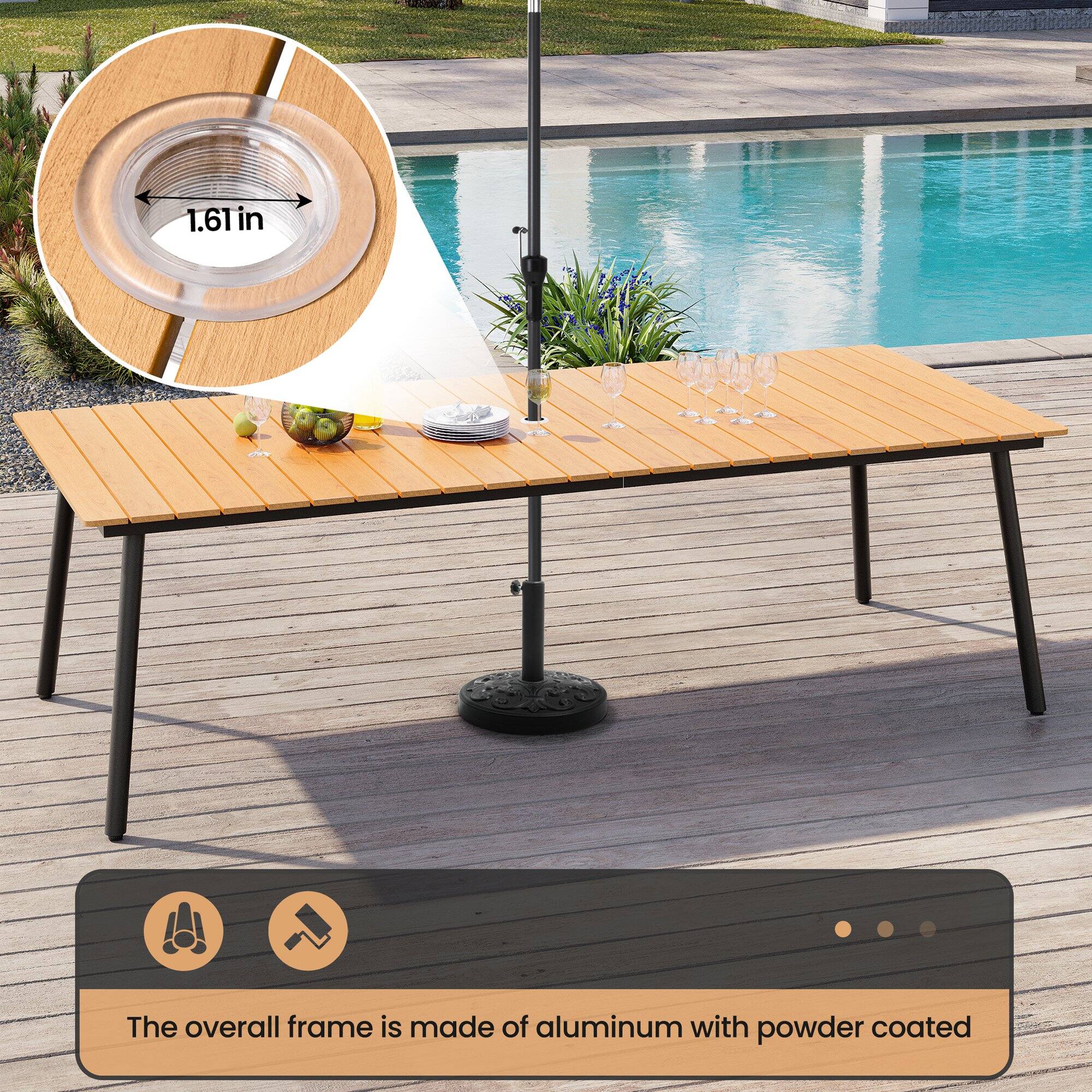 The overall frame is made of aluminum with powder coated.