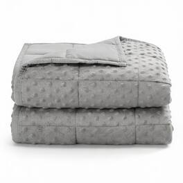 Frangdom - 15lb Minky Dot Weighted Blanket 60x80 All-Season Washable - Grey 60"x80"-15 lbs