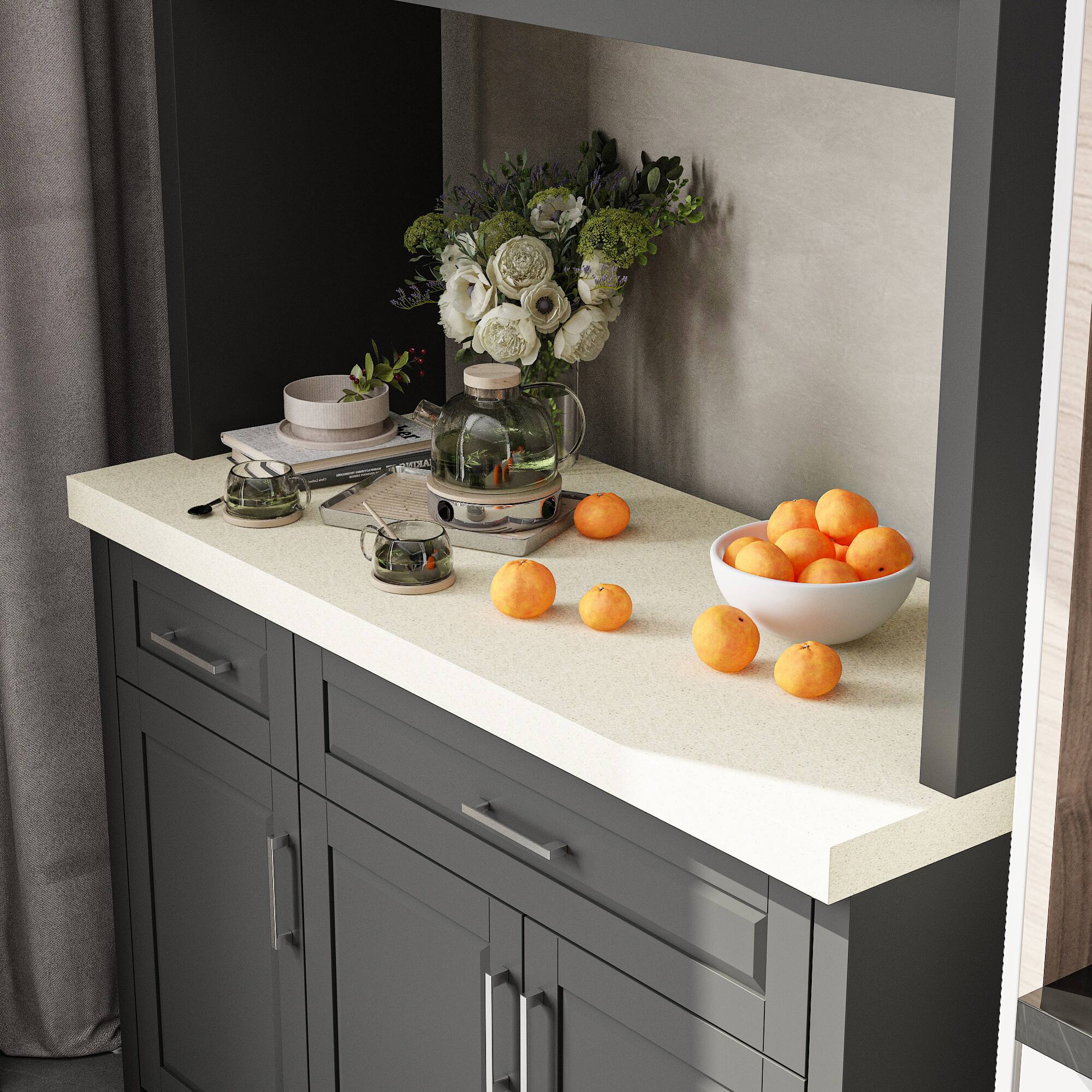 Alt View 5. FUFU & GAGA - FUFU&GAGA Multi - Tier Kitchen Storage Cabinet: All - in - One Organization for Living Spaces - Black.