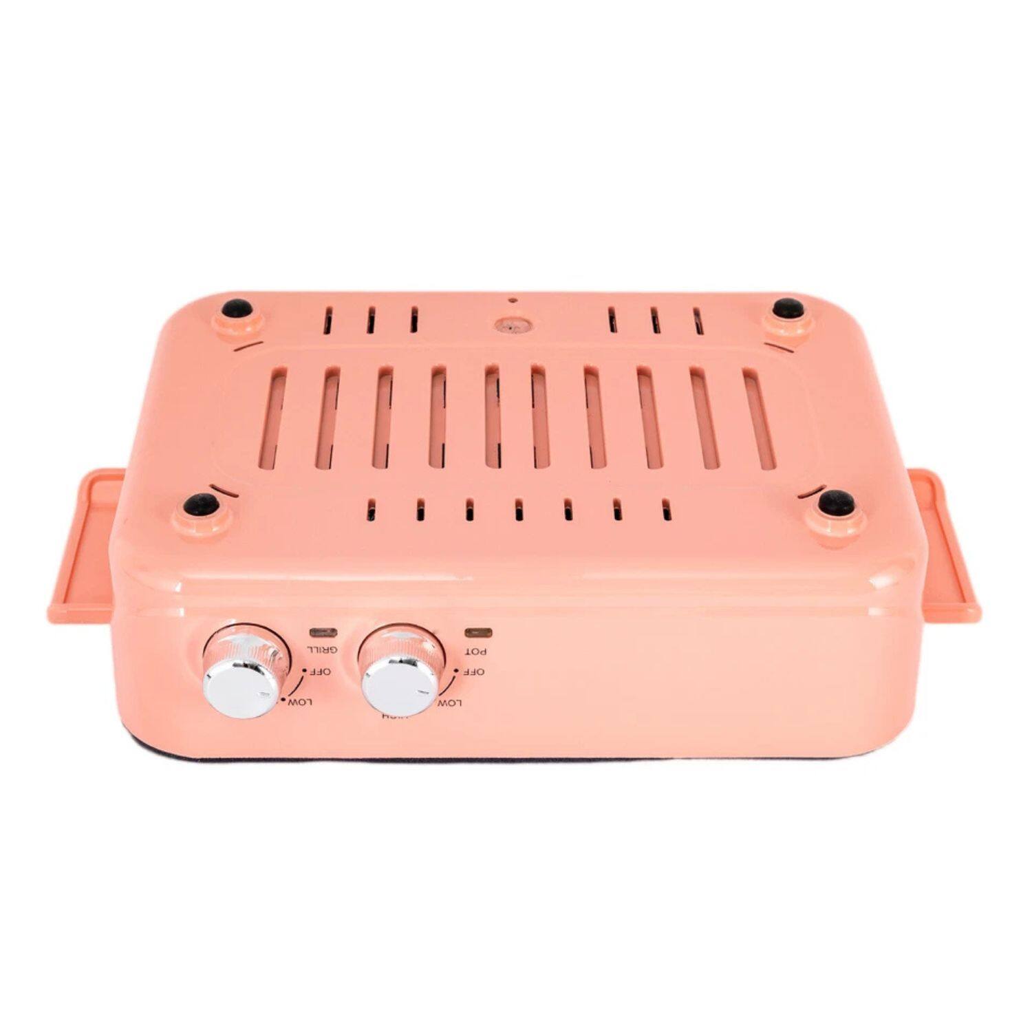 The text on the image reads:

"GRILL POT OFF
LO MO
OFF
LO MO"