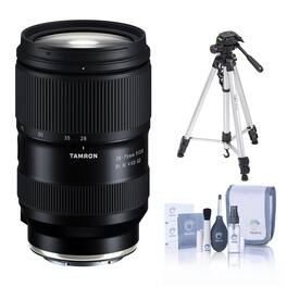 Bundle - Tamron - 28-75mm f/2.8 Di III VXD G2 Lens for Sony E, with 3-Section Aluminum Tripod and Cleaning Kit