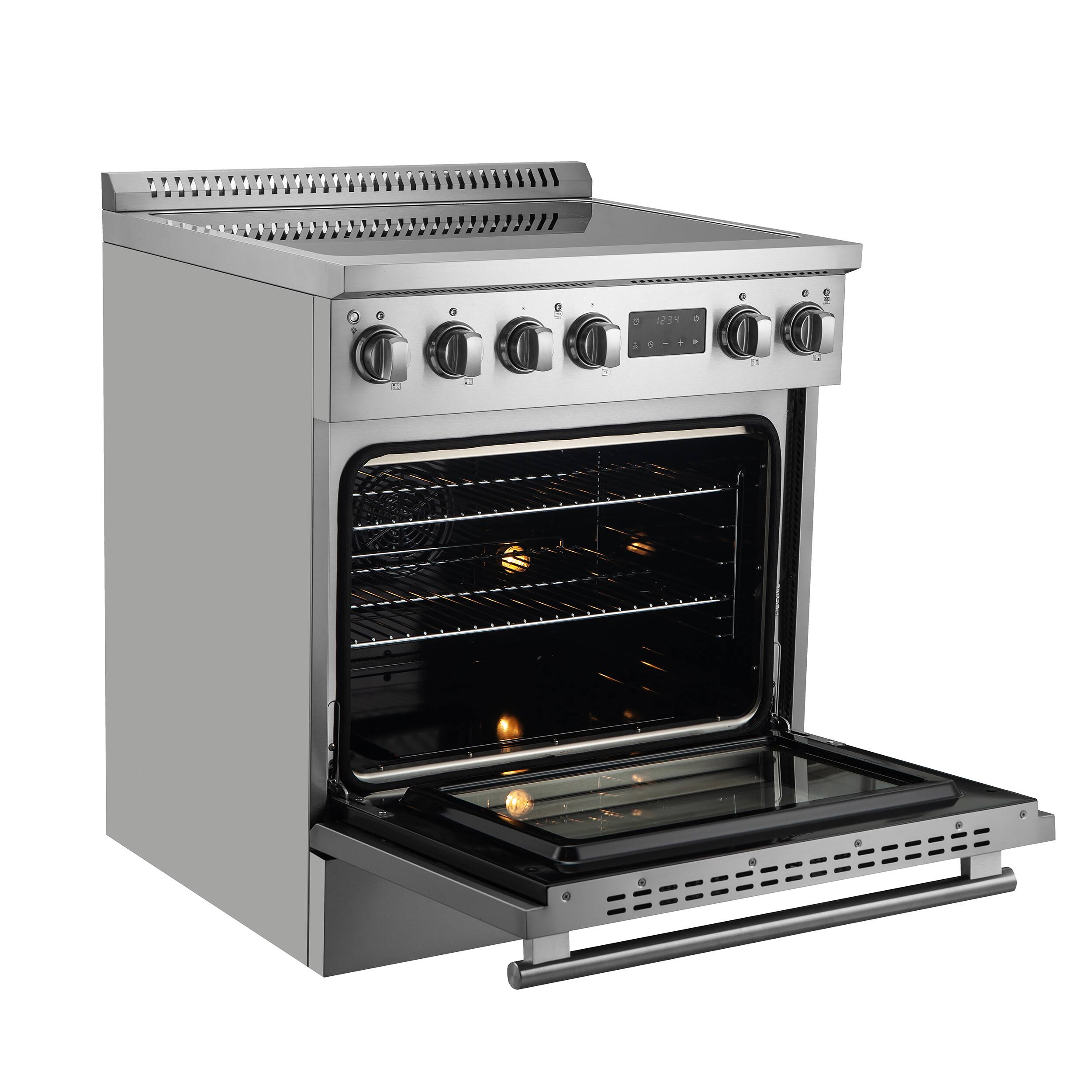 Alt View 3. Forno Appliances - Torino 4.32 Cu. Ft. Freestanding Induction True Convection Range - Silver.
