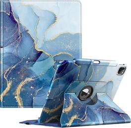 Fintie - Rotating Case for iPad Pro 12.9 6th/5th/4th/3rd Generation 360° Swivel Stand Shockproof Protective Cover Sleep/Wake - Ocean Marble