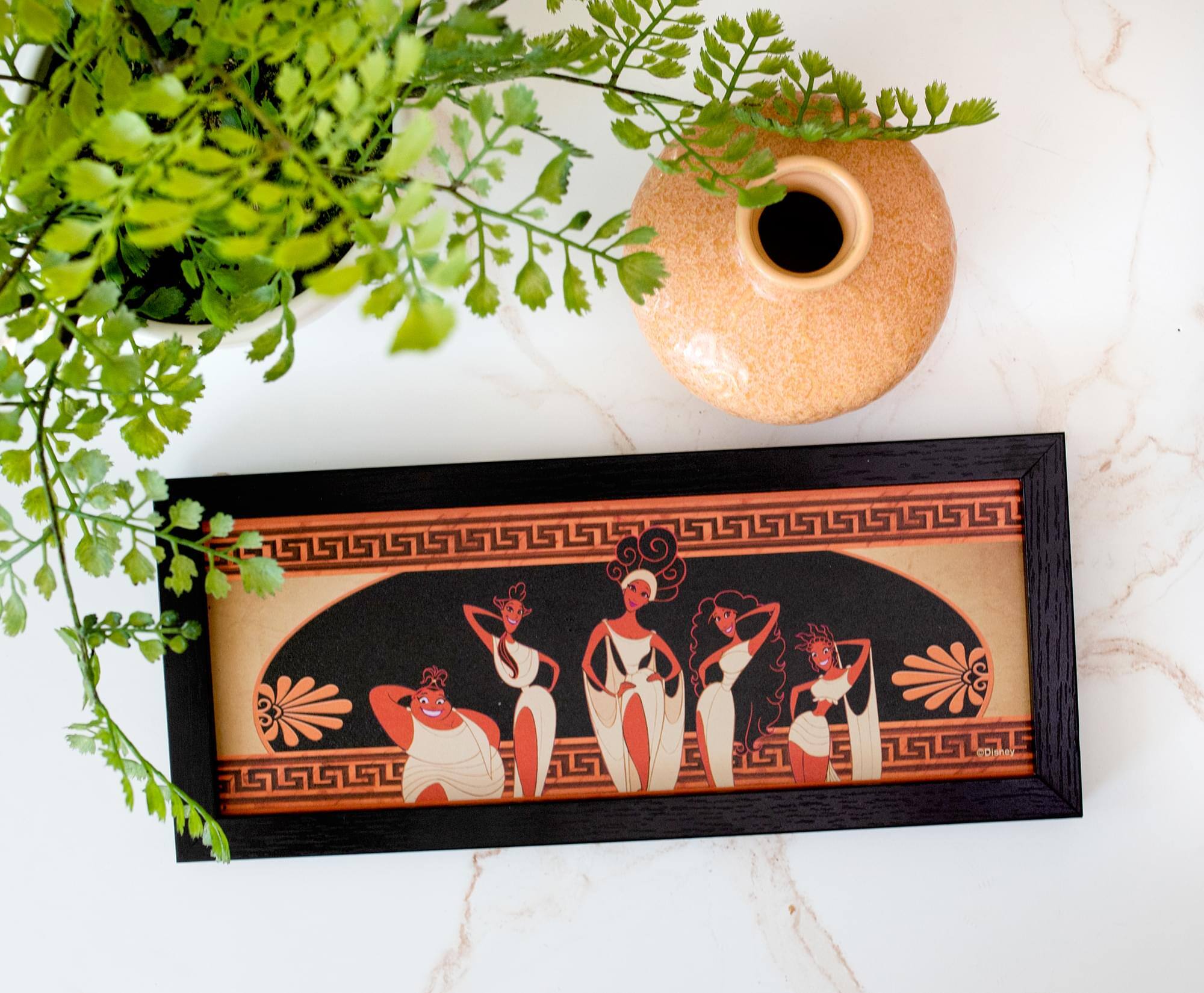 Alt View 4. Disney - Disney Hercules "Muses Pose" Hanging Sign Gel Coat Framed Wall Art - Brown.