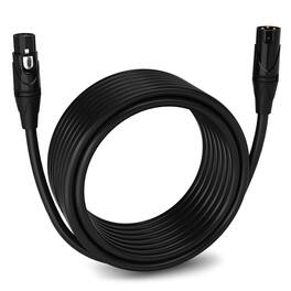 Lyxpro - Quad Series 30 ft XLR Cable, Male to Female 4-Conductor Balanced Microphone Cable - Black