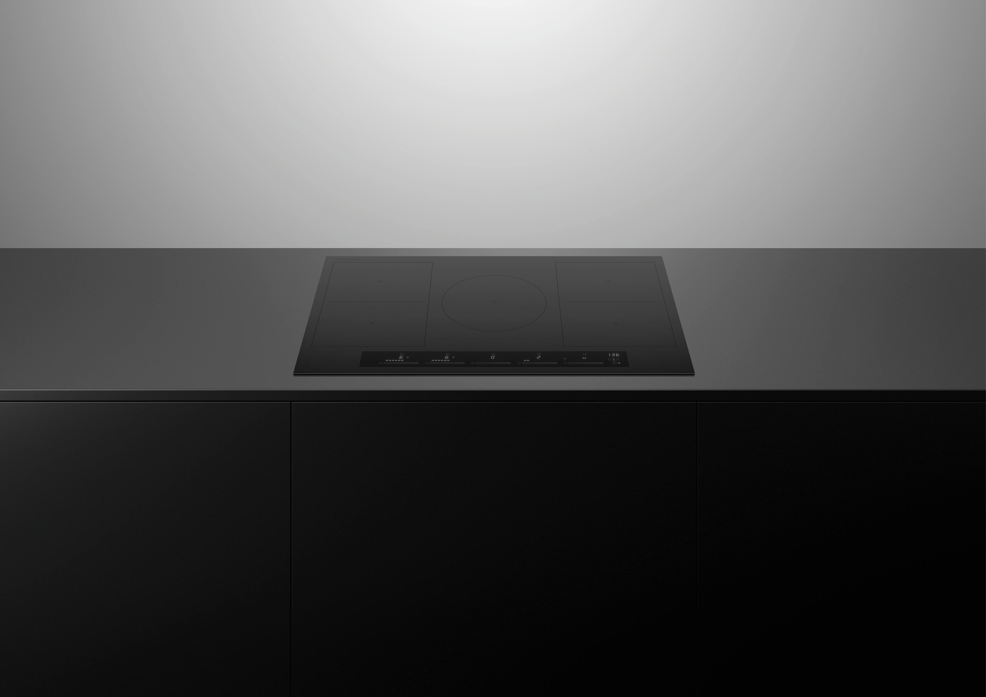 Alt View 13. Fisher & Paykel - 36" Built-in Electric Cooktop, 5 Zones with SmartZone - Black.
