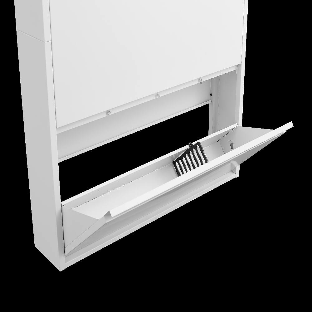 Alt View 6. Loheer - Loheer White Metal Shoe Cabinet 4 Flip Drawer Shoe Organizer - White.