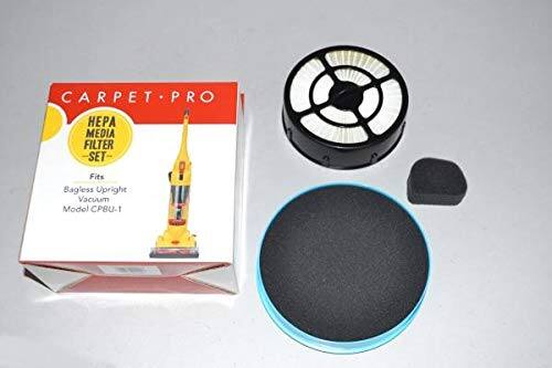 CARPET PRO  
HEPA MEDIA FILTER SET  
Fits  
Bagless Upright Vacuum  
Model CPBU-1