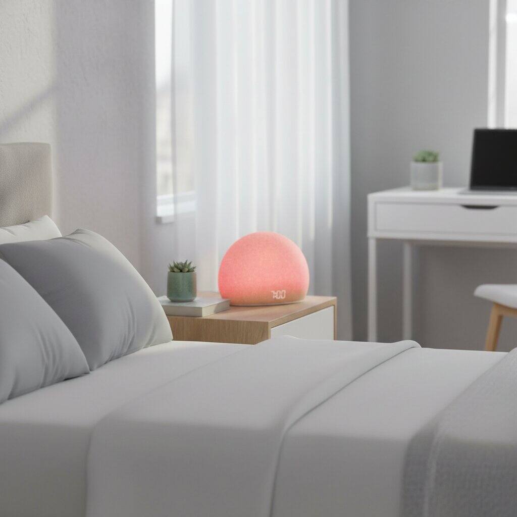 Alt View 2. Dazzed Corner - Sunrise Alarm Clock Radio for Bedroom - Coffee Brown.