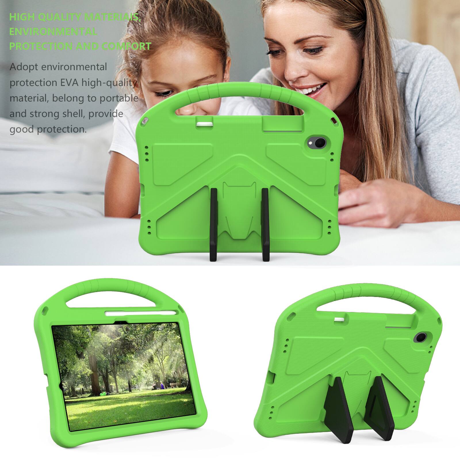 HIGH QUALITY MATERIALS, ENVIRONMENTAL PROTECTION AND COMFORT

Adopt environmental protection EVA high-quality material, belong to portable and strong shell, provide good protection.