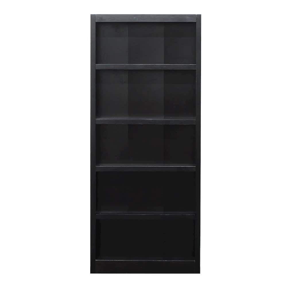 Concepts in Wood - Single Wide Bookcase 5 Shelves Espresso Finish - Brown