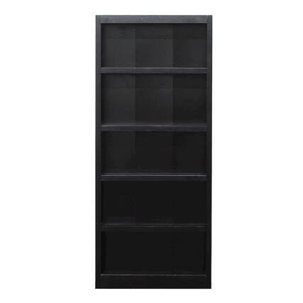 Front. Concepts in Wood - Single Wide Bookcase 5 Shelves Espresso Finish - Brown.