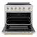 Angle. ZLINE - 36 in. Wide 5 Elements Autograph 5.2 cu. ft. Paramount Freestanding Induction Range with Gold Accents with White Door - Matte White.