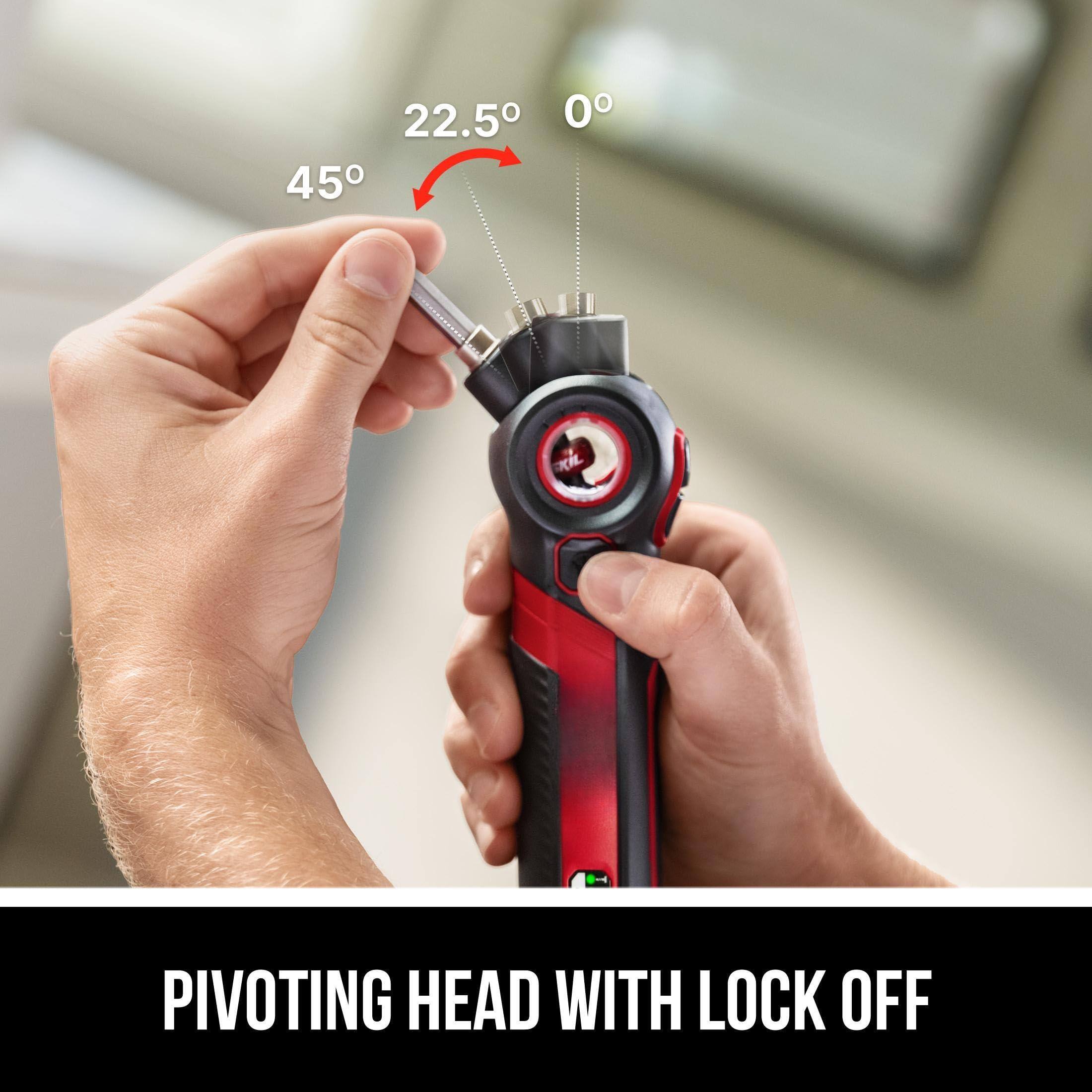 22.5° 0° 45°  
PIVOTING HEAD WITH LOCK OFF