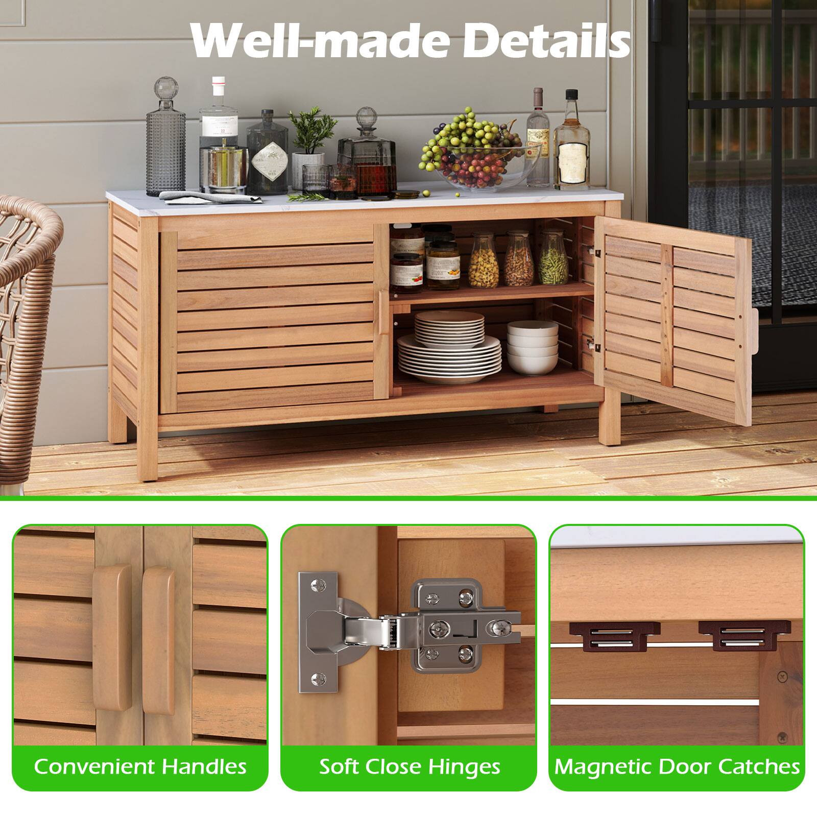 Well-made Details

Convenient Handles

Soft Close Hinges

Magnetic Door Catches