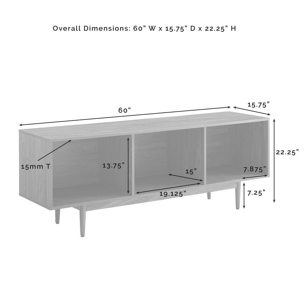 Overall Dimensions: 60" W x 15.75" D x 22.25" H

60"  
15.75"  
15mm T  
13.75"  
15"  
22.25"  
7.875"  
19.125"  
7.25"