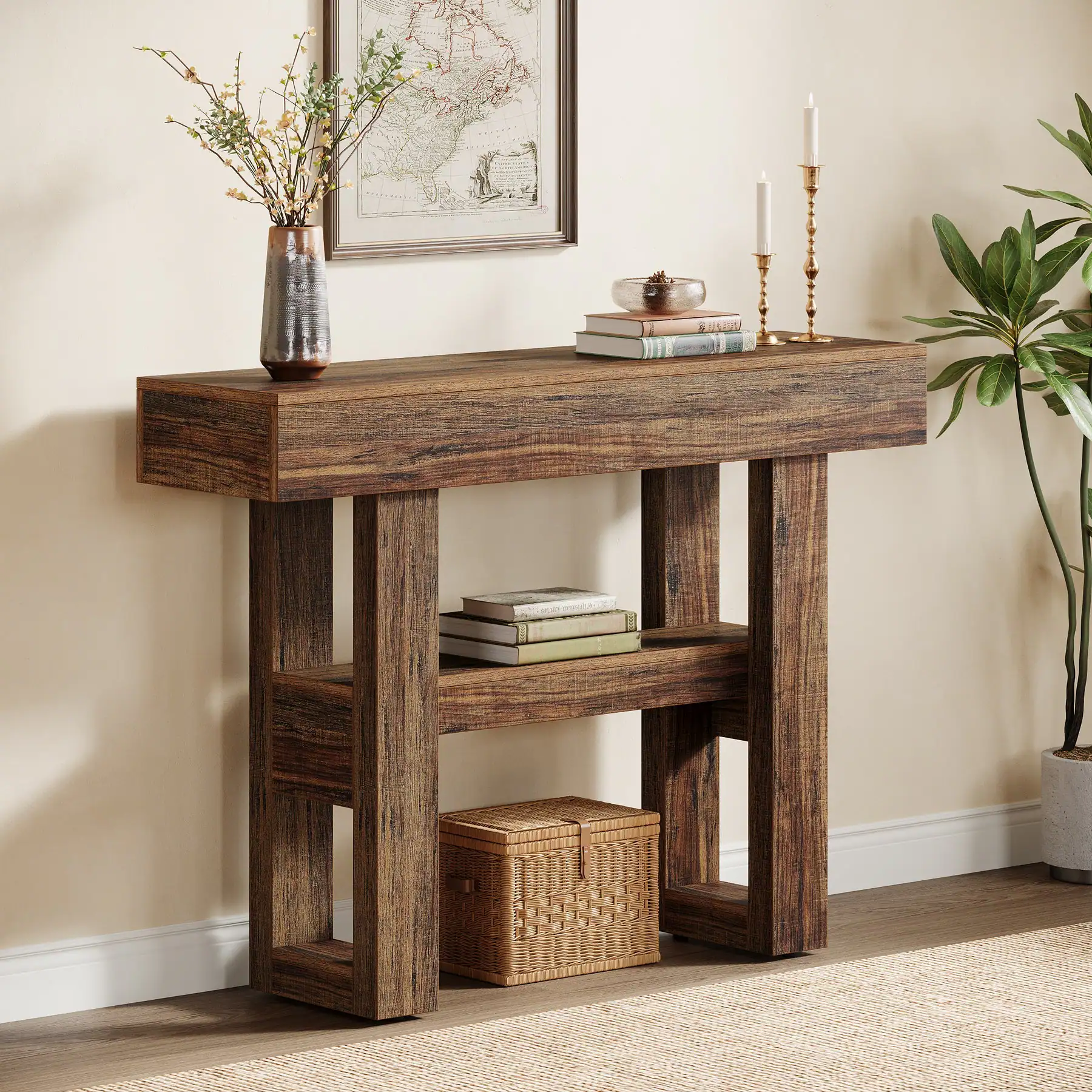Tribesigns Console Table with Engineered Wood Construction and ...