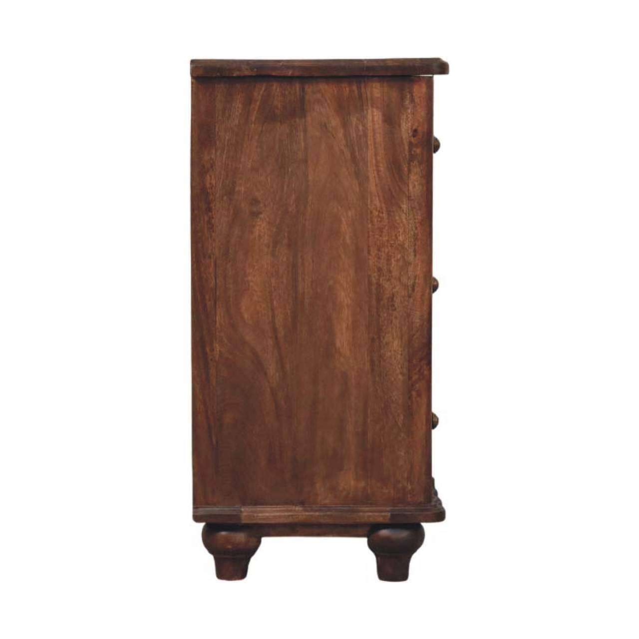 Alt View 4. Artisan Furniture - Artisan Furniture Solid Wood Lume Roasted Panel Chest, 3 Drawer - Brown.