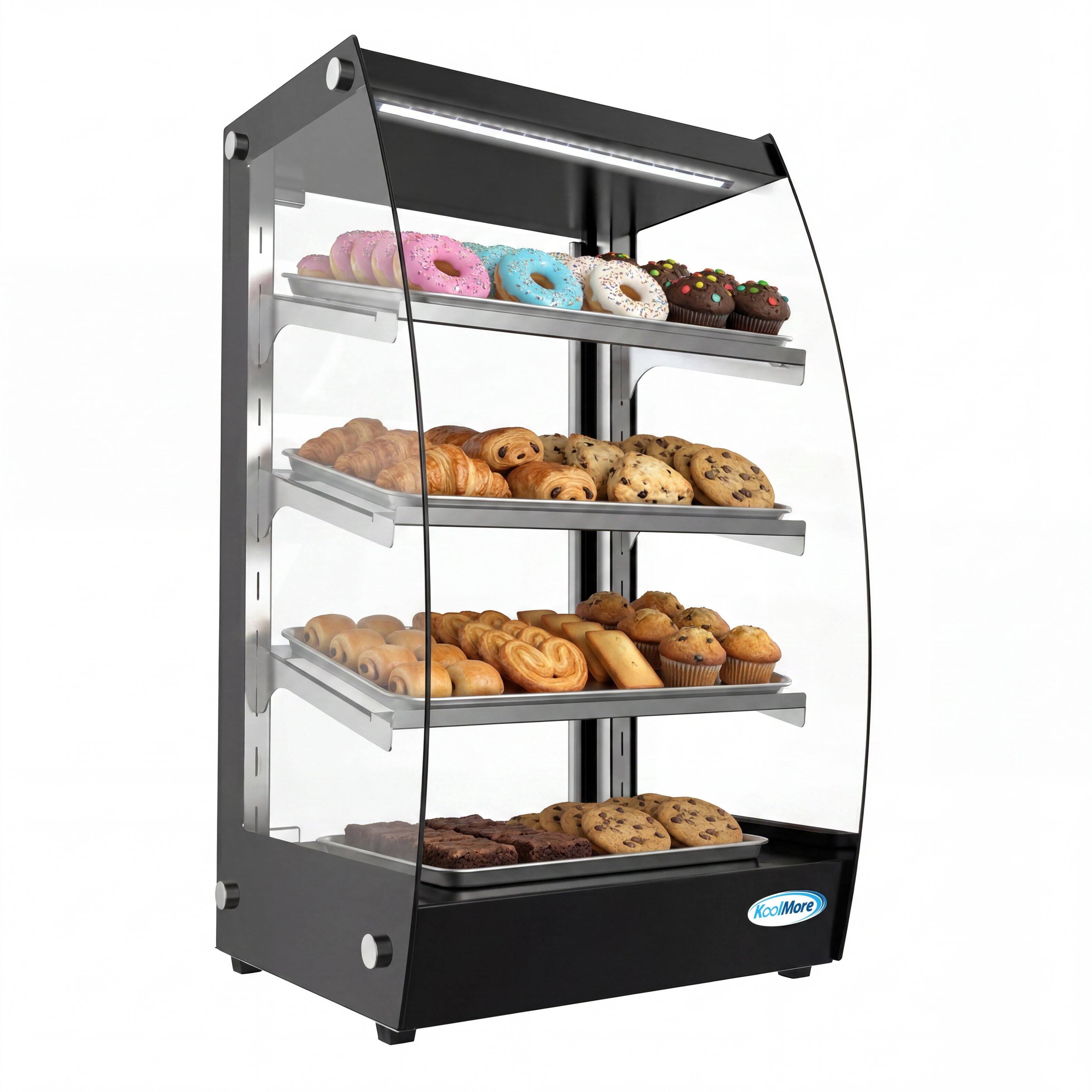 Alt View 1. Koolmore - 16 in. Commercial Glass Bakery Display Case, Open Front Pastry Case with LED Lighting and Rear Door, 2.7 cu. ft. - Black.