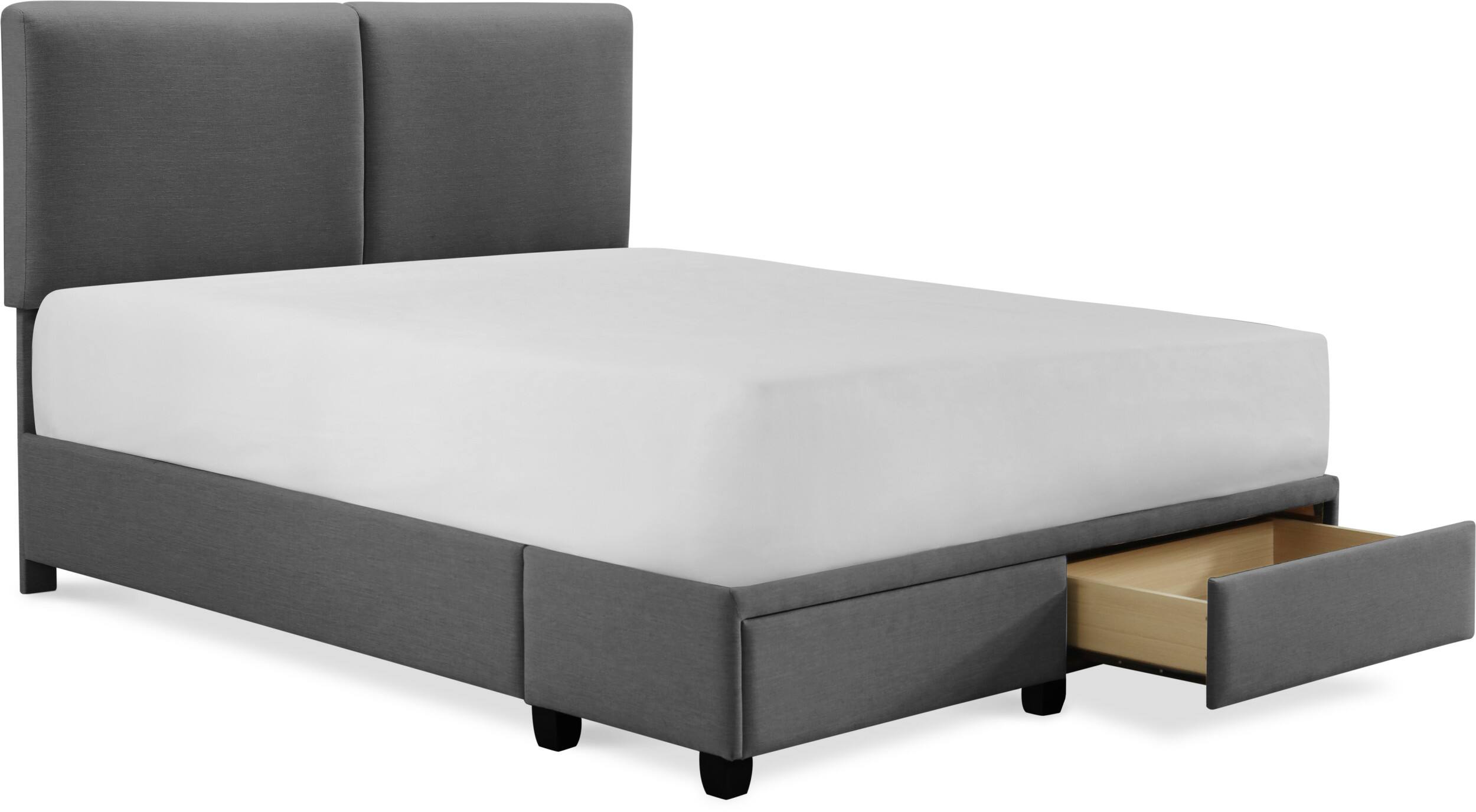 Alt View 14. Finch - Maxwell Storage Bed with Adjustable Height Headboard Queen - Dark Gray.