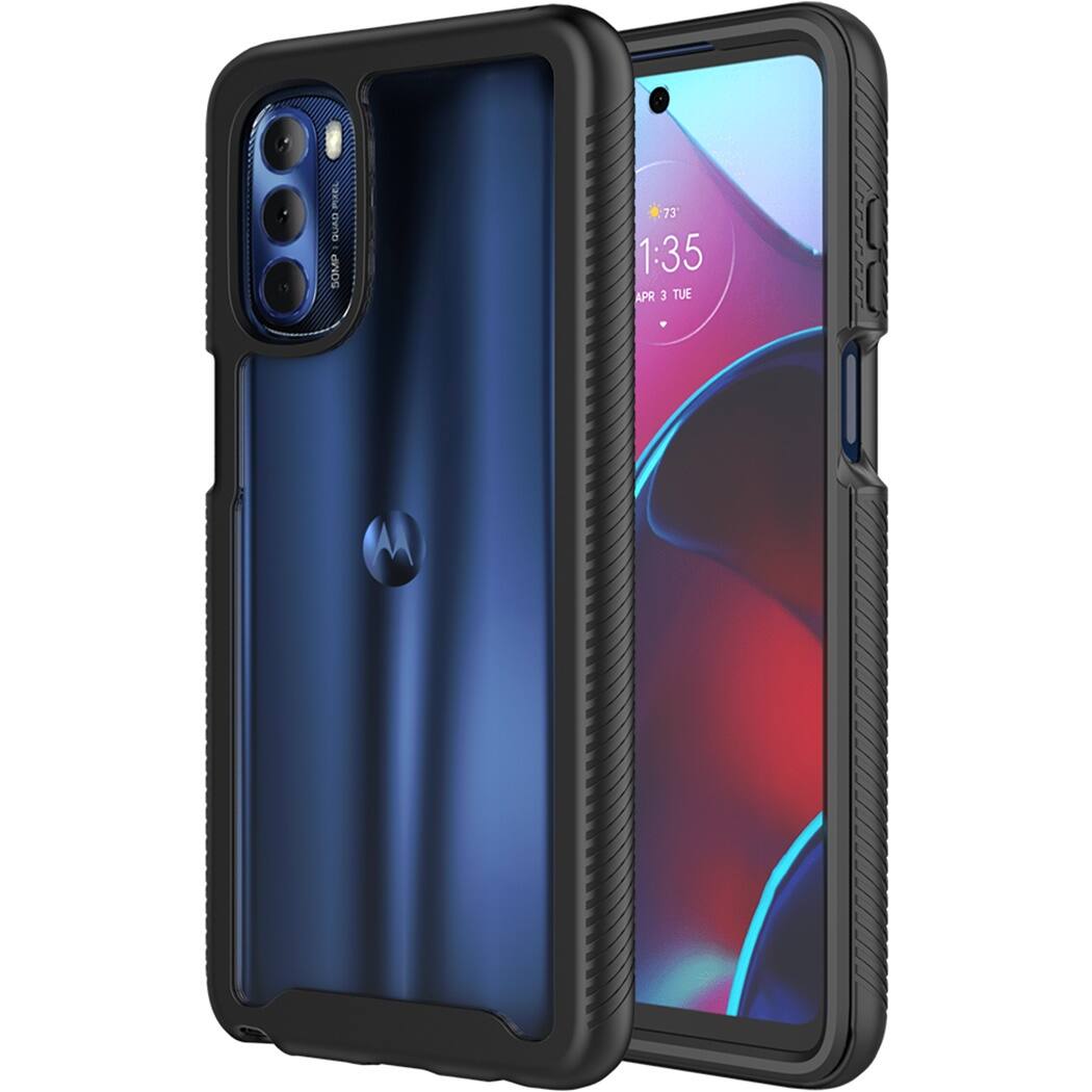 Alt View 12. SaharaCase - GRIP Series Case for Motorola G Stylus 4G 2022 - Black/Clear.