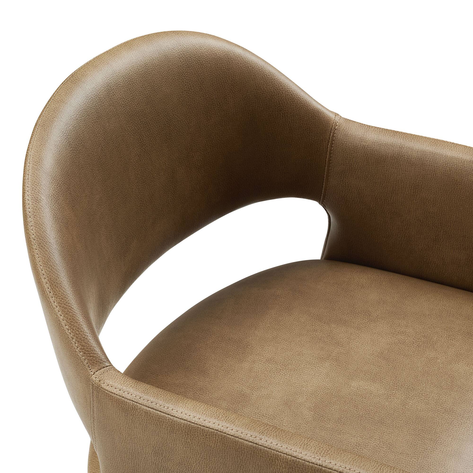 Alt View 3. Modway - Talia Vegan Leather Dining Armchair by Modway - Brown.