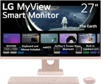 LG - MyView 27" Full HD IPS 60Hz Smart Monitor with Wireless Keyboard and Mouse (HDMI, USB-A) - Pink - Front_Zoom